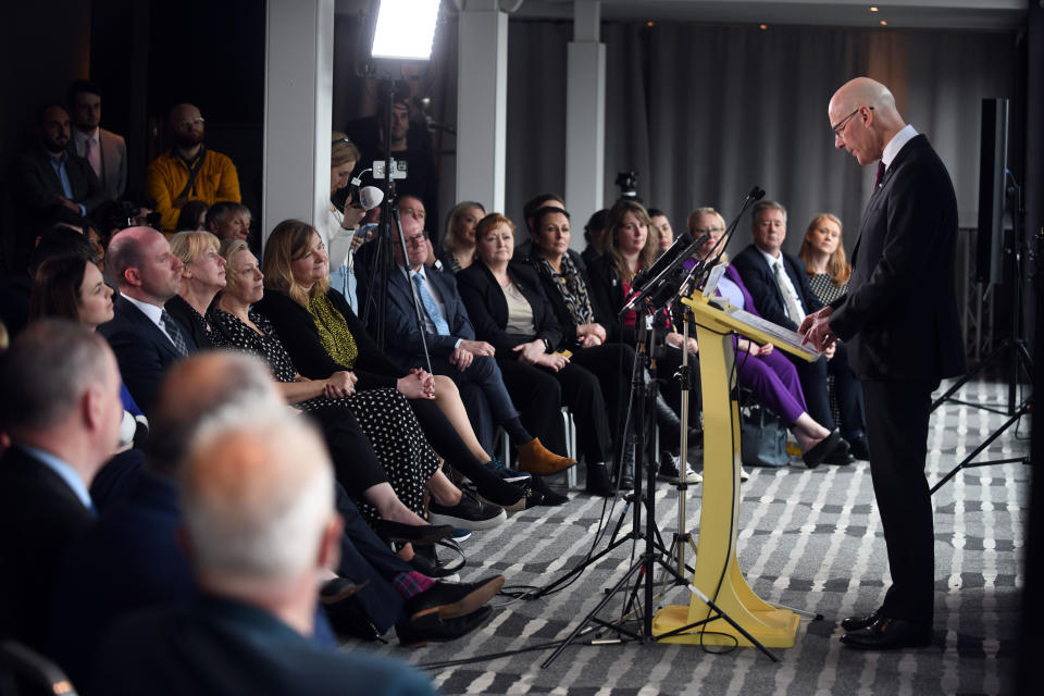 SNP leader John Swinney launched his party’s General Election campaign at an event in Edinburgh on Thursday (Michael Boyd/PA)
