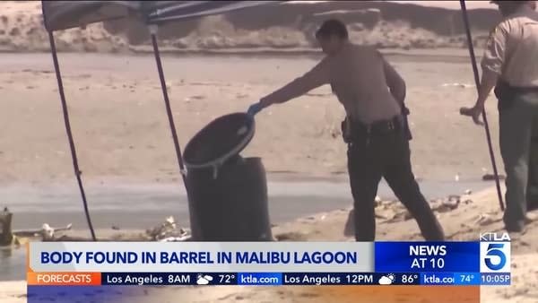 "Body found in barrel in Malibu lagoon"