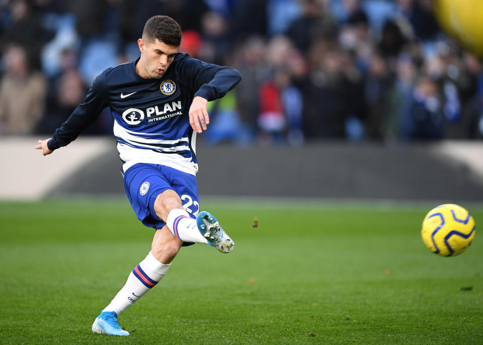 Christian Pulisic could return from injury to play for Chelsea against Leicester City this weekend. (Darren Walsh/Getty)