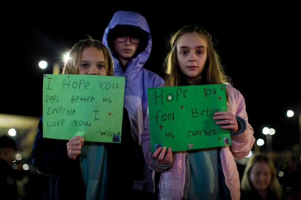 A candle light vigil held for Abby Zwerner in January (AP)