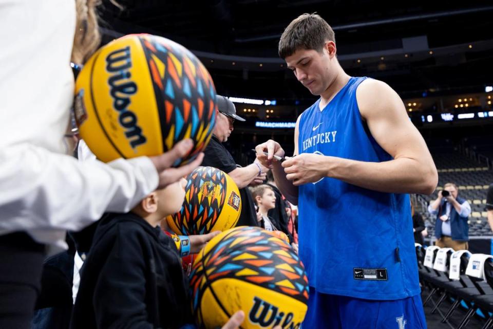 Kentucky guard Reed Sheppard is projected as a lottery pick in this summer’s NBA draft, not normally a position from which a college player would decide to stay in school for another year. However, in a world where NCAA athletes are allowed to make money off their name, image and likeness, the decision isn’t the slam dunk it used to be.