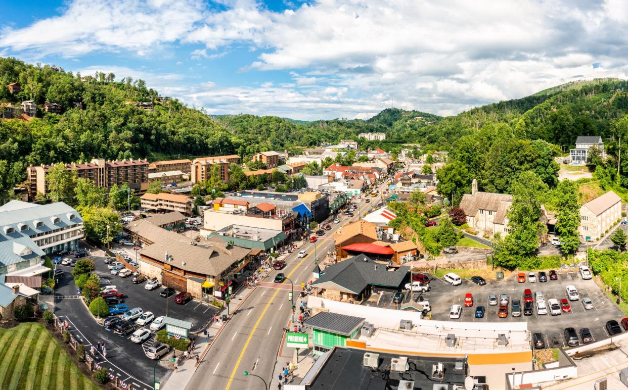 Aerial view of Gatlinburg, Tennessee