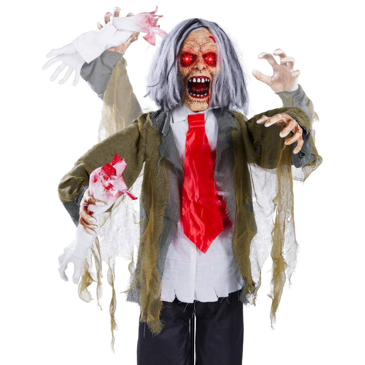 <p><a href="https://go.redirectingat.com?id=74968X1596630&url=https%3A%2F%2Fwww.walmart.com%2Fip%2FBest-Choice-Products-Rotten-Ronnie-Standing-Animatronic-Zombie-Scary-Halloween-Prop-w-Pre-Recorded-Phrases%2F1107241204&sref=https%3A%2F%2Fwww.thepioneerwoman.com%2Fholidays-celebrations%2Fg44463798%2Fbest-halloween-animatronics%2F" rel="nofollow noopener" target="_blank" data-ylk="slk:Shop Now;elm:context_link;itc:0;sec:content-canvas" class="link rapid-noclick-resp">Shop Now</a></p><p>Rotten Ronnie Standing Zombie</p><p>$69.99</p><p>walmart.com</p><span class="copyright">Walmart</span>