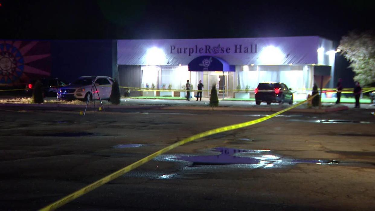 <div>The scene of a shooting that injured a man in Coon Rapids Friday night.</div> <strong>(FOX 9)</strong>