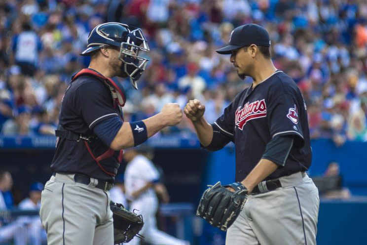 Carlos Carrasco's gem ran Cleveland's winning streak to 13. (The Canadian Press via AP/Eduardo Lima)