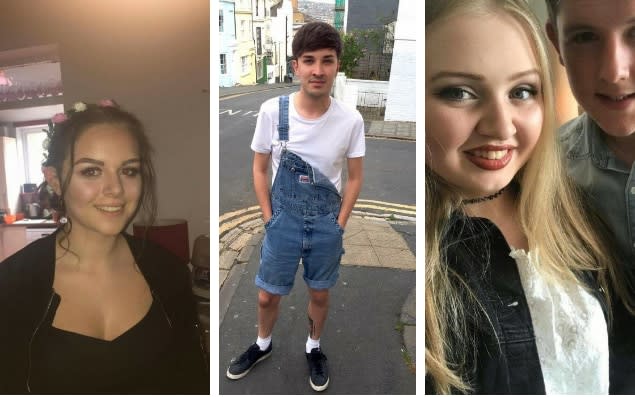 Missing teenagers (from left) Olivia Campbell, Martyn Hett, Chloe Rutherford and Liam Curry 