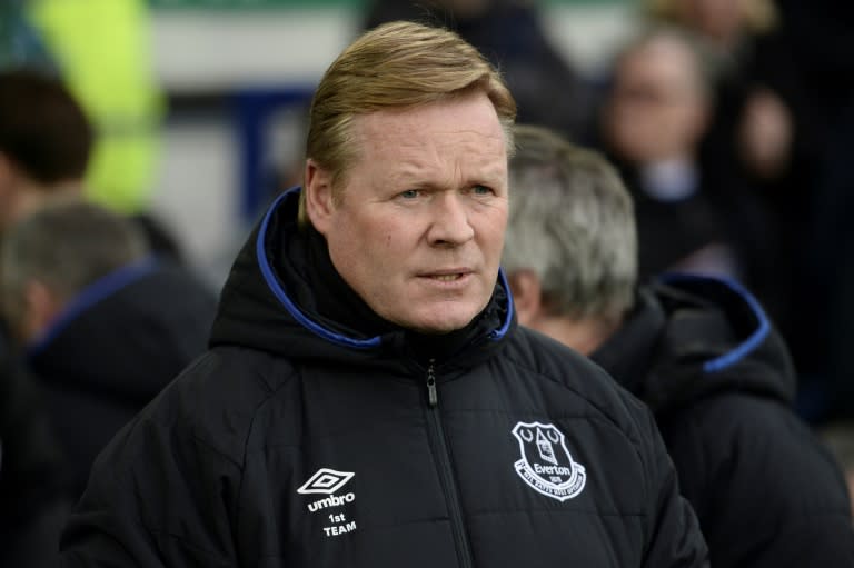 Everton's manager Ronald Koeman arrives for the English Premier League football match against Sunderland February 25, 2017