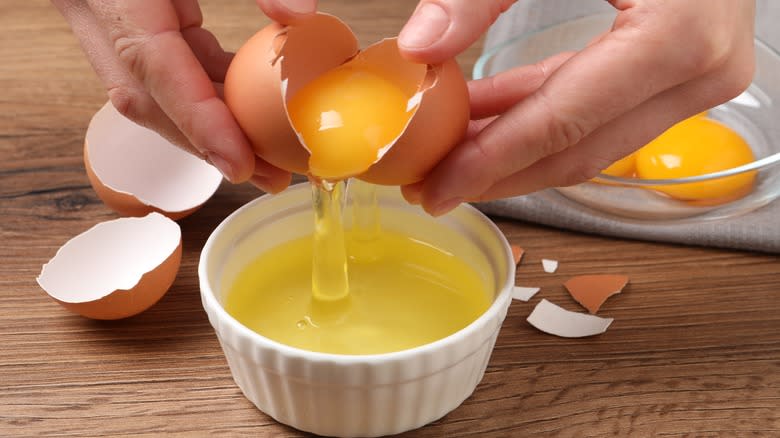 separating yolks from the whites