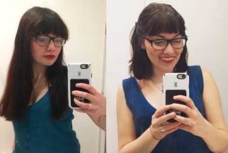 I cut my own hair and then asked my stylist how I did