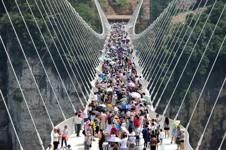 <p>The bridge has already set world records for its architecture and construction. (Getty Images)</p>