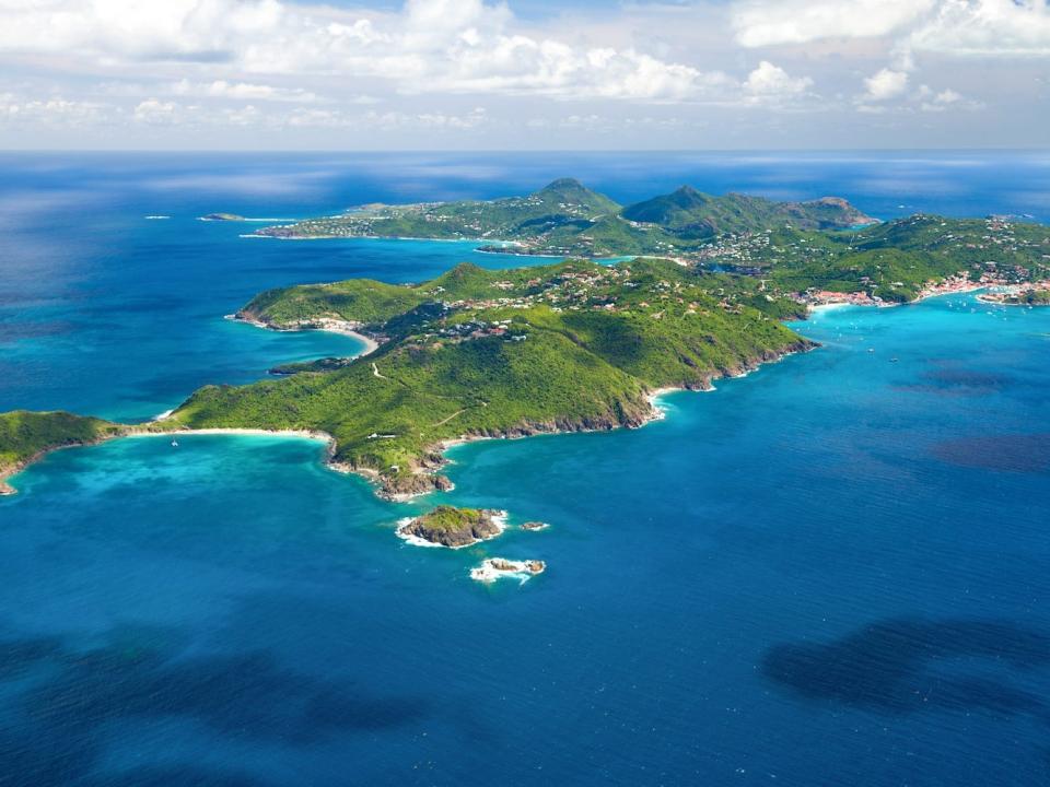 An aerial view of Saint Barthelemy.