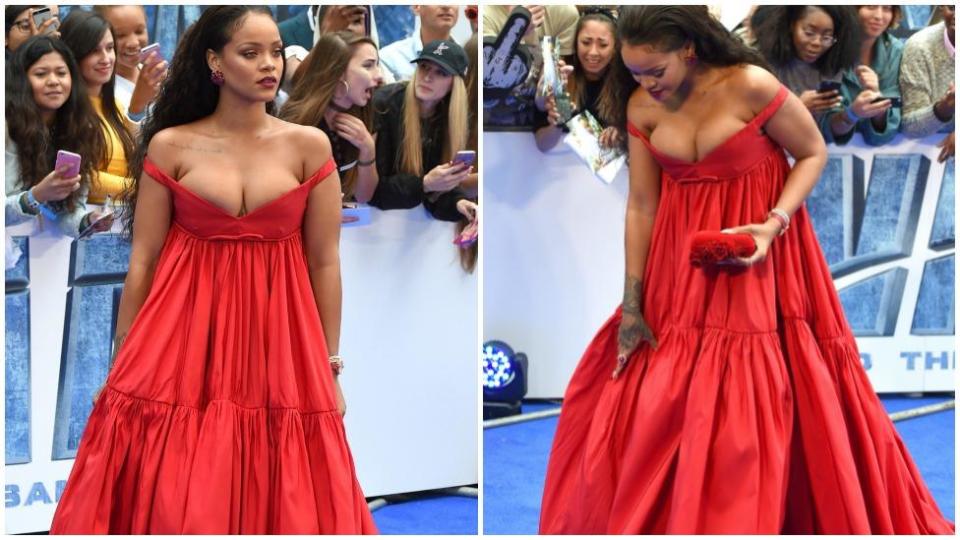 Rihanna suffers red carpet wardrobe malfunction