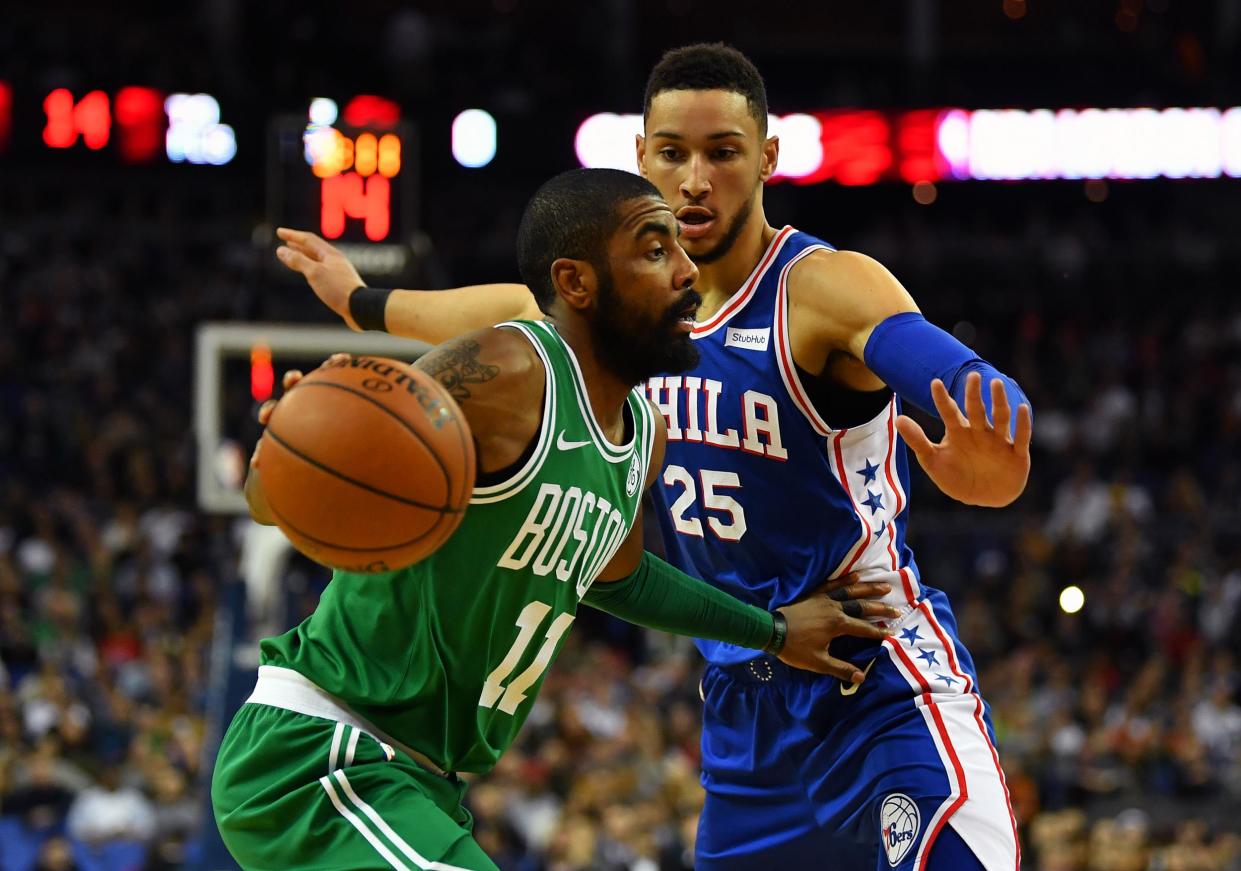 London matchup | Kyrie Irving and Ben Simmons face off at the O2: Getty Images