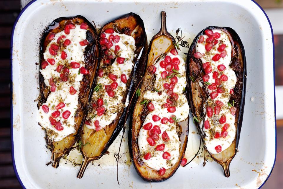 <h1 class="title">Eggplant with Buttermilk Sauce</h1><cite class="credit">Photo by Jonathan Lovekin</cite>