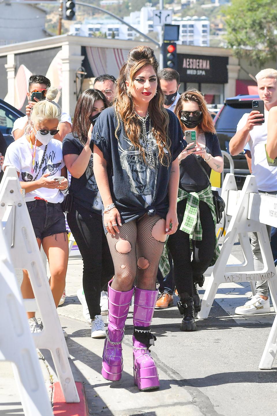 Lady Gaga wears 8-inch platform boots in West Hollywood, Calif. 