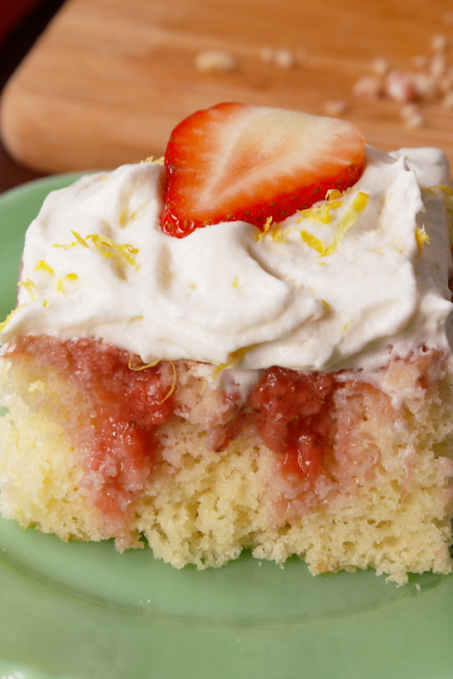 Strawberries N' Cream Poke Cake