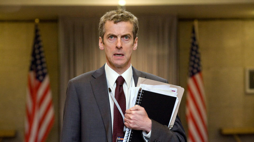 Peter Capaldi as Malcolm Tucker in 2009's 'In The Loop'. (Credit: IFC Films)