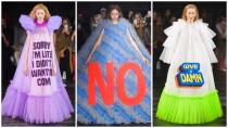 <p>Dutch design house Viktor & Rolf have made a bold statement with their Spring Summer 2019 Couture collection at Paris Fashion Week and it’s a major mood. Source: Victor Boyko/Getty </p>