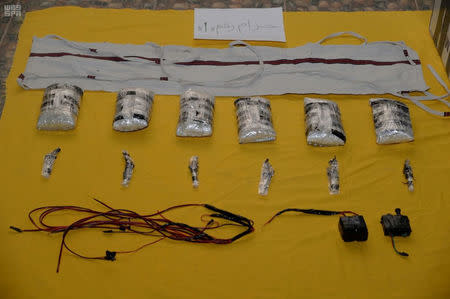 Undated image of explosives seized by Saudi security forces, Saudi Arabia. Saudi Press Agency/ Handout via REUTERS