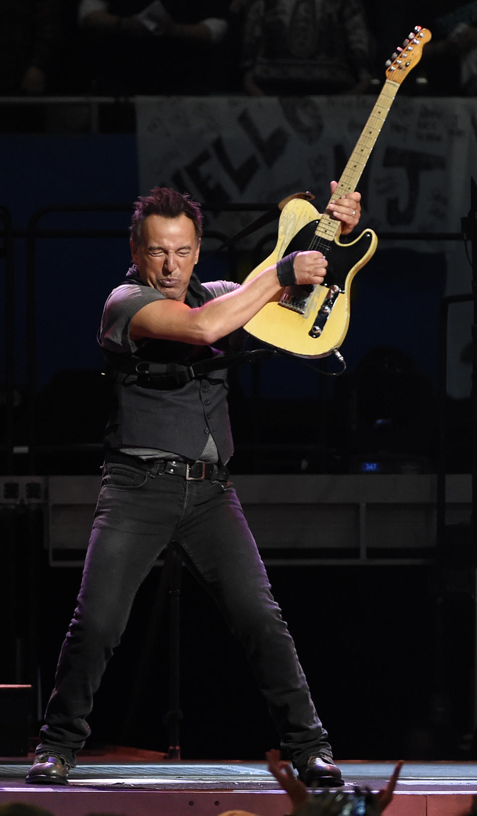 FILE - Bruce Springsteen performs with the E Street Band at the Los Angeles Sports Arena on March 15, 2016. Springsteen's latest album, "Letter To You" will be released on Oct. 23. (Photo by Chris Pizzello/Invision/AP, File)