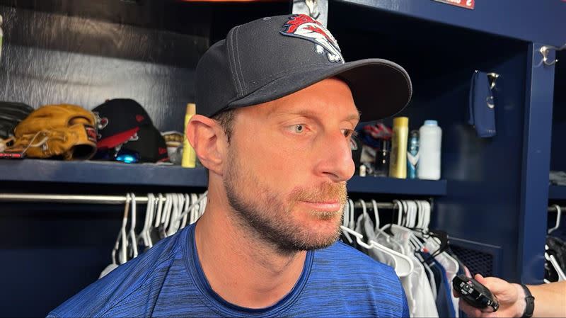 薛澤（Max Scherzer）談論復健賽表現。（圖／翻攝自Mets Farm Report推特）