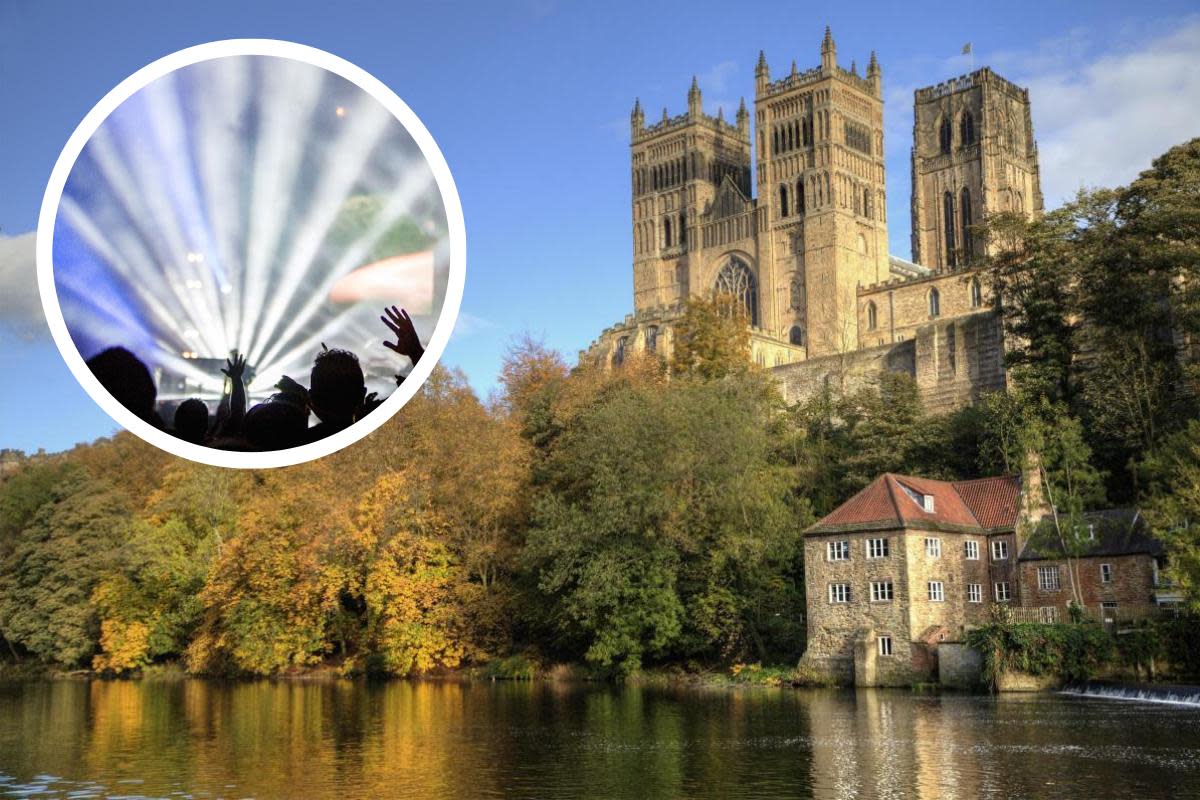 Main image: Durham Cathedral, Inset: A picture of a rave with strobe lighting <i>(Image: NORTHERN ECHO/[PA MEDIA)</i>