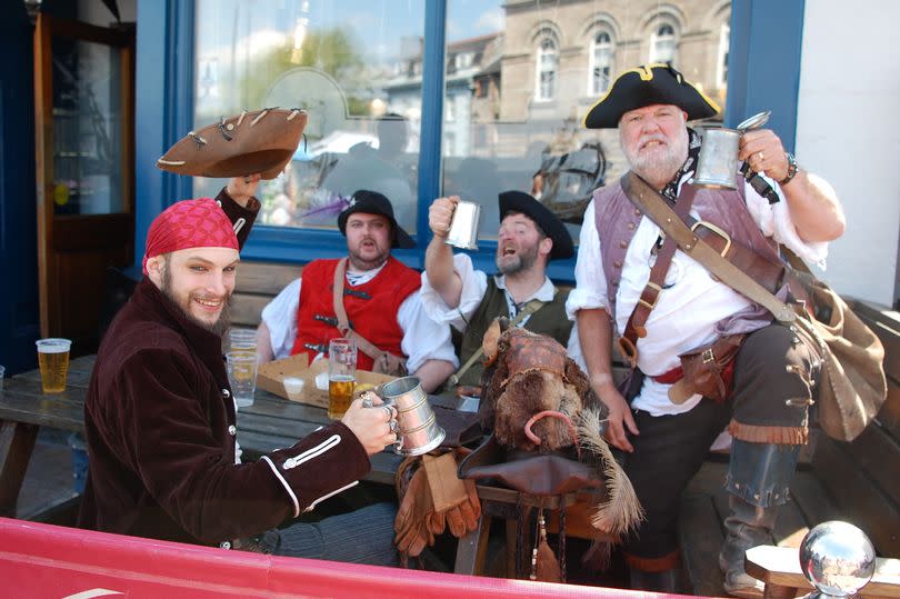 Pirates on the Barbican during the 2023 Pirates Weekend -Credit:Carl Eve/PlymouthLive