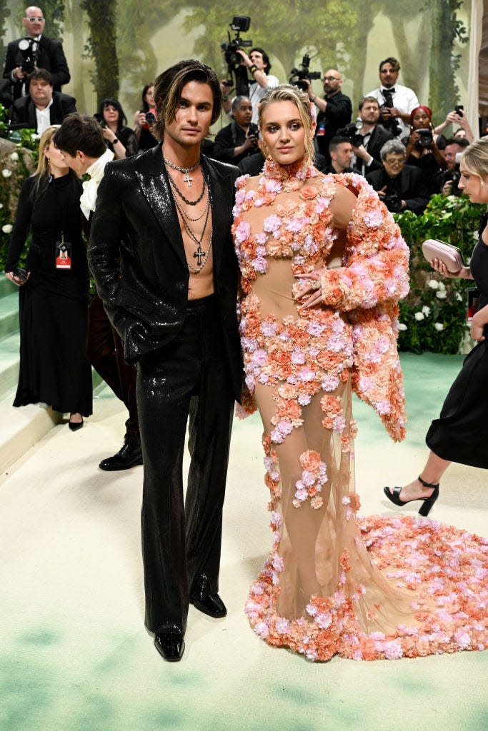 Chase Stokes and Kelsea Ballerini attend the 2024 Met Gala.