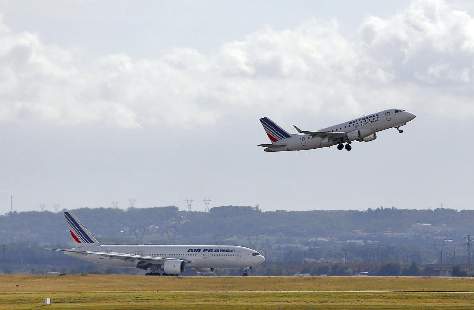 Researchers in Britain have found that <a href="http://www.bbc.co.uk/news/science-environment-22076055" target="_blank">climate change could cause increased turbulence</a> for transatlantic flights by between 10 and 40 percent by 2050.   (ALEXANDER KLEIN/AFP/GettyImages)