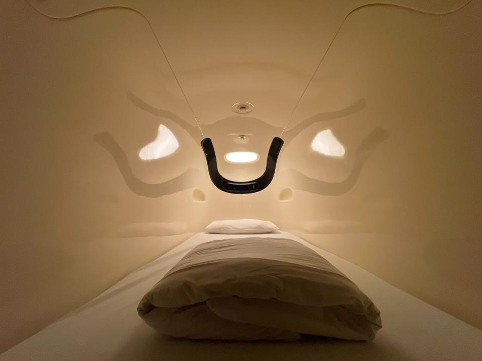 Nine Hours Capsule Hotel at the Narita Airport in Japan, Monica Humphries, “I spent $60 for a capsule stay in Tokyo’s airport to be steps away from my terminal.”