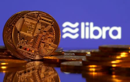 FILE PHOTO: Representations of virtual currency and Libra logo illustration picture