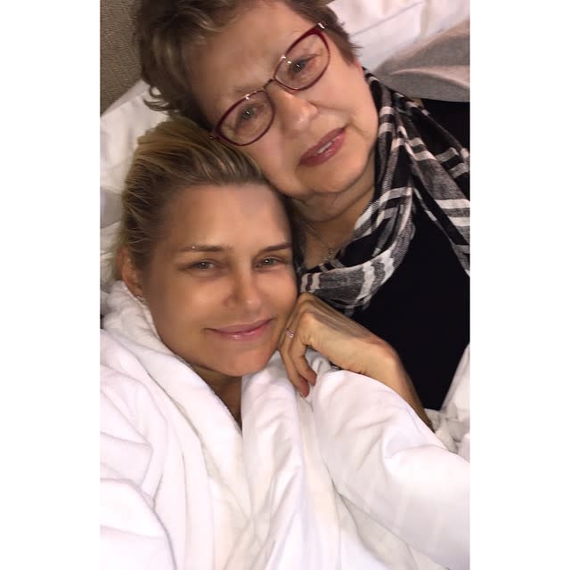 Yolanda Foster continues to face a harsh reality as she battles lyme disease. The <em>Real Housewives of Beverly Hills</em> star is still searching for a cure two years after being diagnosed with the disease. “No matter how much it hurts, you have to keep going,” she wrote in the caption on an Instagram pic showing her with an IV in her arm. On social media, Foster remains resilient despite fighting this two-year, nine-month “nightmare.” “We must find a cure,” she noted. In another photo, the 51-year-old former model was snapped with her mother, adding in the caption: “Your Mommy’s arms are always true because she would risk it all for you.” This past January, Foster revealed that the she was unable to read or write due to complications with the disease. “I unfortunately have lost the ability to do [write] in an intelligent matter at this time," she posted in a message to Bravotv.com. "It feels like someone came in and confiscated my brain and tied my hands behind my back to just watch and see life go by without me participating in it," she added. Foster’s search for a cure has taken her all around the world, including Singapore and Mexico. You can watch her talk more about the illness in the video below: 