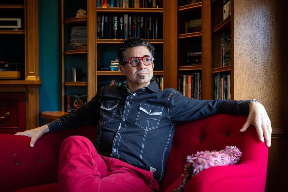 Derrick Rossi, the founder of Moderna, inside his home in Newton, MA.