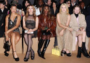 <p>Prada pals Storm Reid, Katherine Langford, Michaela Coel, Lorde and Hunter Schafer pose before the show. </p>
