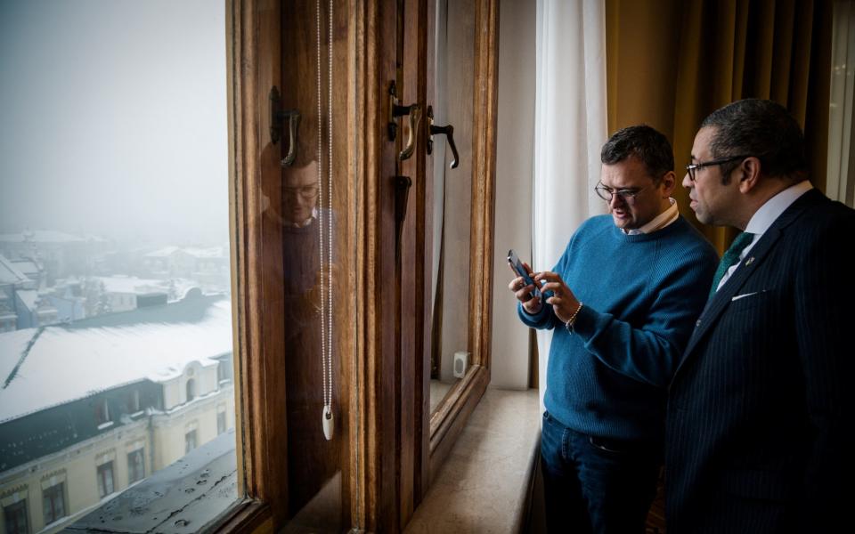 James Cleverly and Ukrainian Foreign Minister Dmytro Kuleba meet - UKRAINIAN FOREIGN MINISTRY PRESS SERVICE/REUTERS