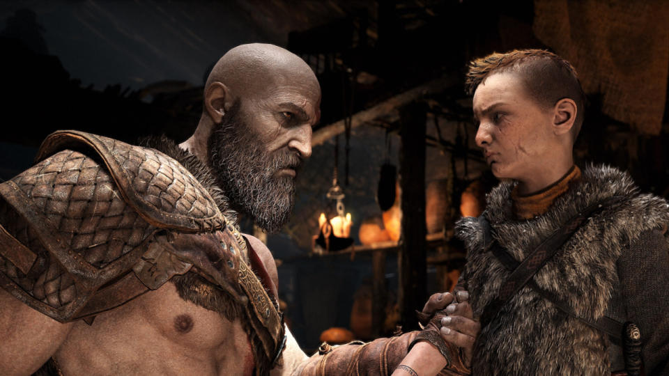 Kratos and Atreus in God of War.