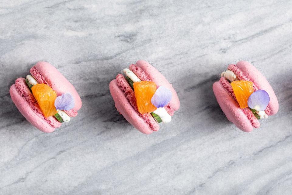 Wolfgang Puck's beet macaron | Audrey Ma