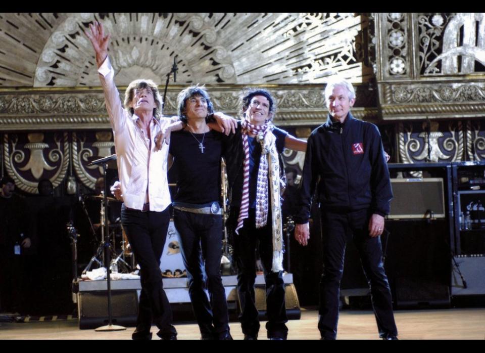 Mick Jagger, Ronnie Wood, Keith Richards and Charlie Watts in 2007.
