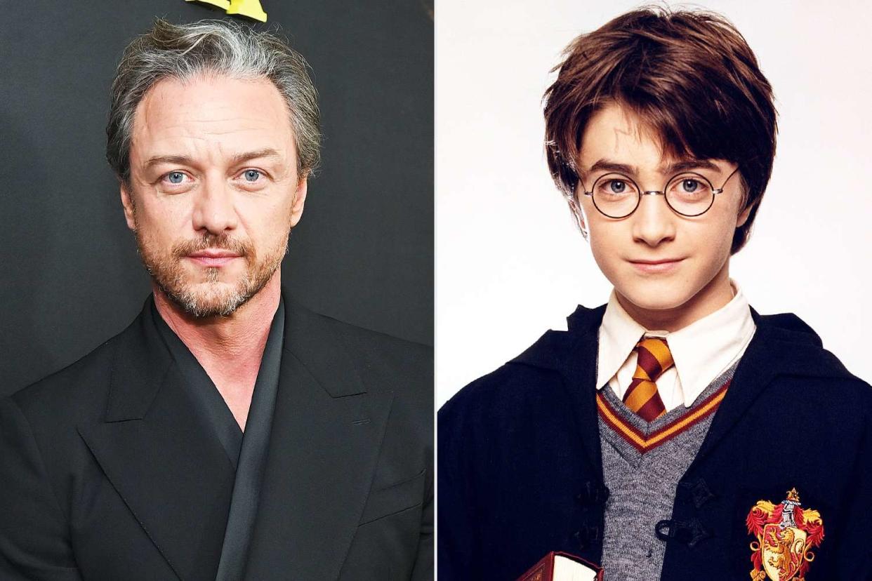 <p>Roy Rochlin/Getty; Warner Brothers/courtesy Everett</p> James McAvoy in September 2024 (left); Daniel Radcliffe in 