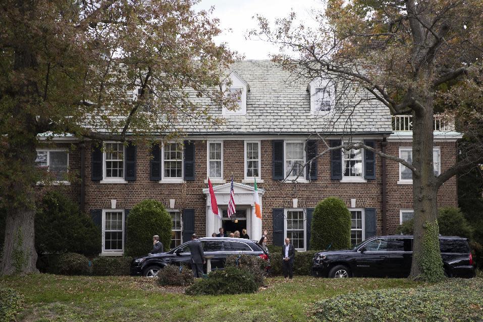 FILE - In this Oct. 25, 2016, file photo, Prince Albert II of Monaco waves after touring a house he recently purchased in Philadelphia. Albert told People magazine for a story published online on Jan. 30, 2017, that the Philadelphia home where the Oscar-winning actress grew up will reopen to the public in 2018 or earlier. (AP Photo/Matt Rourke, File)