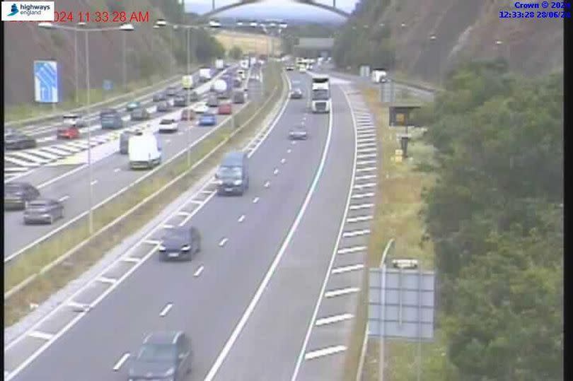 Traffic on the M5 at junction 31 today (June 28)