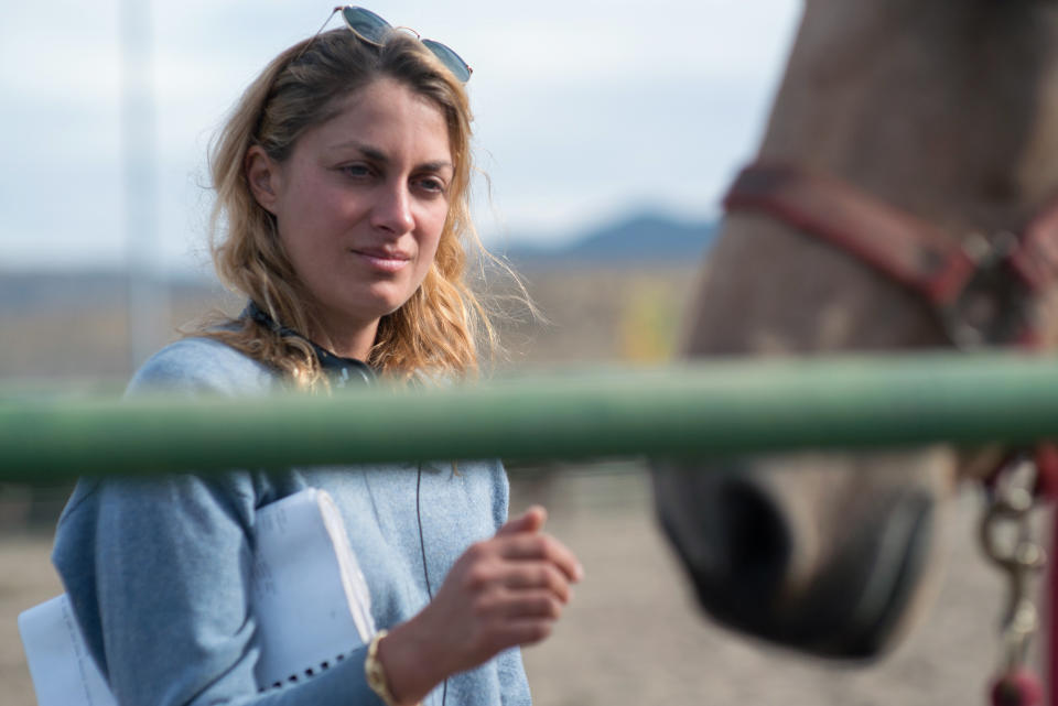 Director Laure de Clermont-Tonnerre on the set of THE MUSTANG, a Focus Features release. Credit : Tara Violet Niami / Focus Features