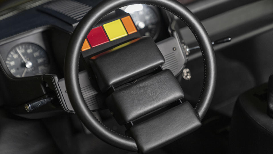 Behind the steering wheel of Lamborghini Polo Storico’s reconstructed 1971 Countach LP 500