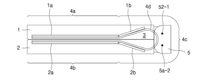 Image of Samsung's patented water drop hinge design