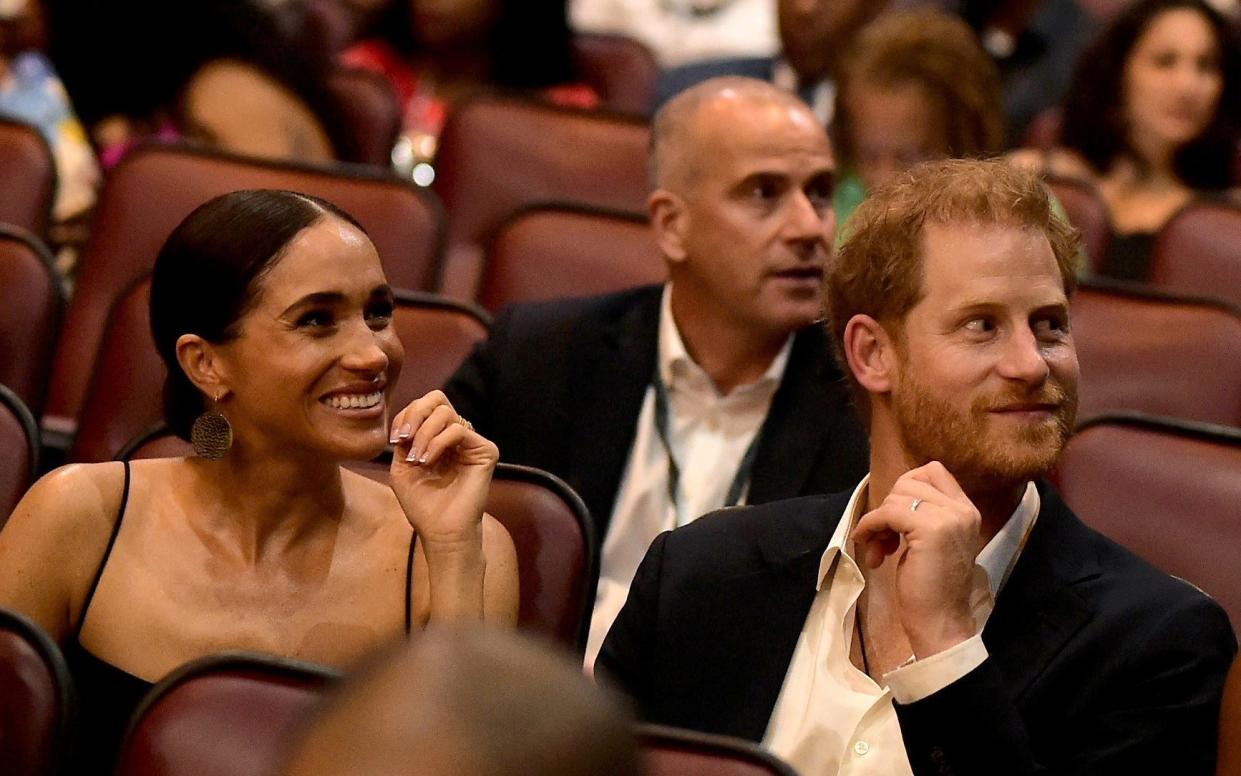 Meghan, Duchess of Sussex and Prince Harry, Duke of Sussex attend the Premiere of €Bob Marley: One Love in January in Kingston, Jamaica