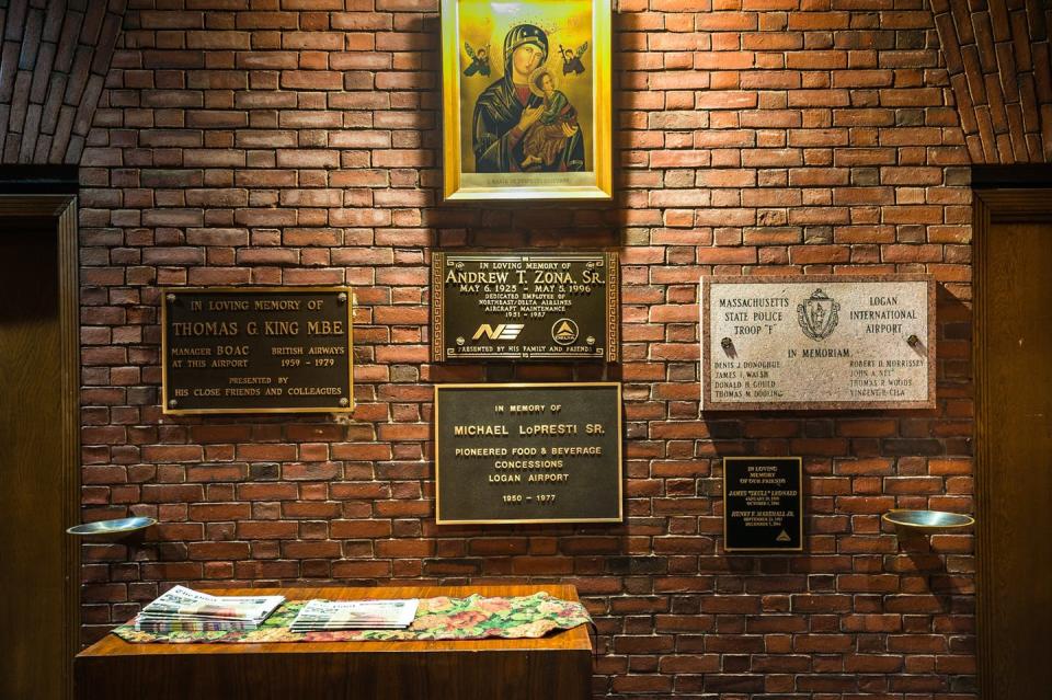 <span class="caption">The entrance to Our Lady of the Airways Chapel at Logan International Airport today.</span> <span class="attribution"><a class="link " href="http://armorfoto.com/" rel="nofollow noopener" target="_blank" data-ylk="slk:Randall Armor;elm:context_link;itc:0;sec:content-canvas">Randall Armor</a>, <a class="link " href="http://creativecommons.org/licenses/by-nd/4.0/" rel="nofollow noopener" target="_blank" data-ylk="slk:CC BY-ND;elm:context_link;itc:0;sec:content-canvas">CC BY-ND</a></span>