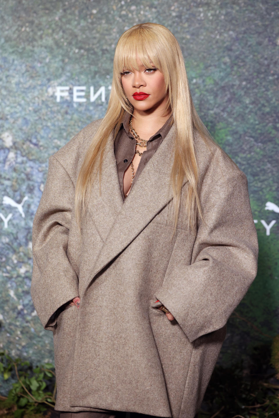 Rihanna at the FENTY x PUMA Creeper Phatty Earth Tone Launch Party in London April 2024