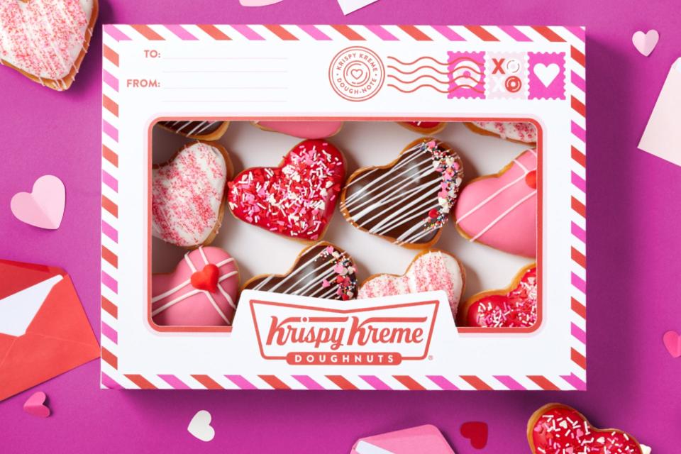 Krispy Kreme has "Dough-Notes" for Valentine's Day.