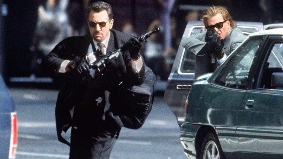Robert De Niro and Val Kilmer in the 1995 movie Heat