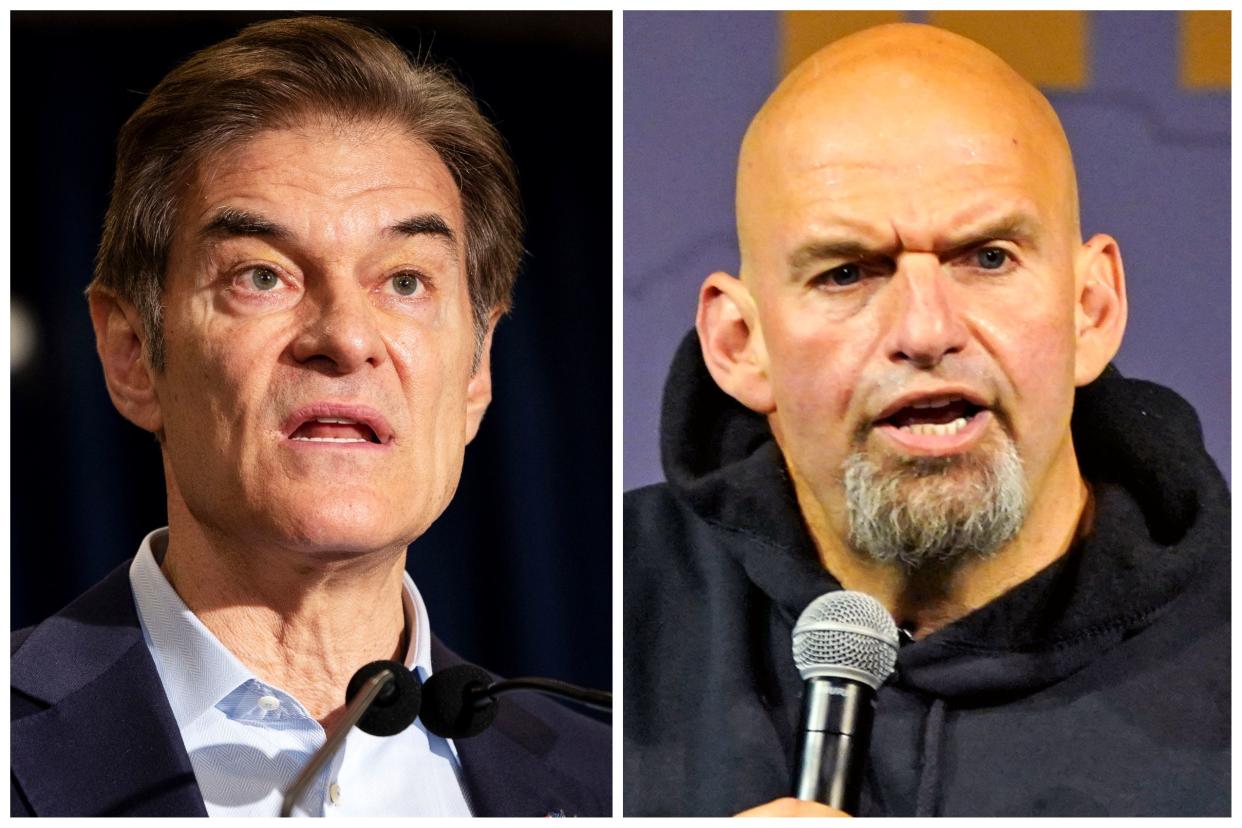 Dr. Mehmet Oz (left) Pennsylvania Lt. Gov. John Fetterman (right)